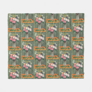 Couverture Polaire Nature morte florale rose de Henri Rousseau vintag