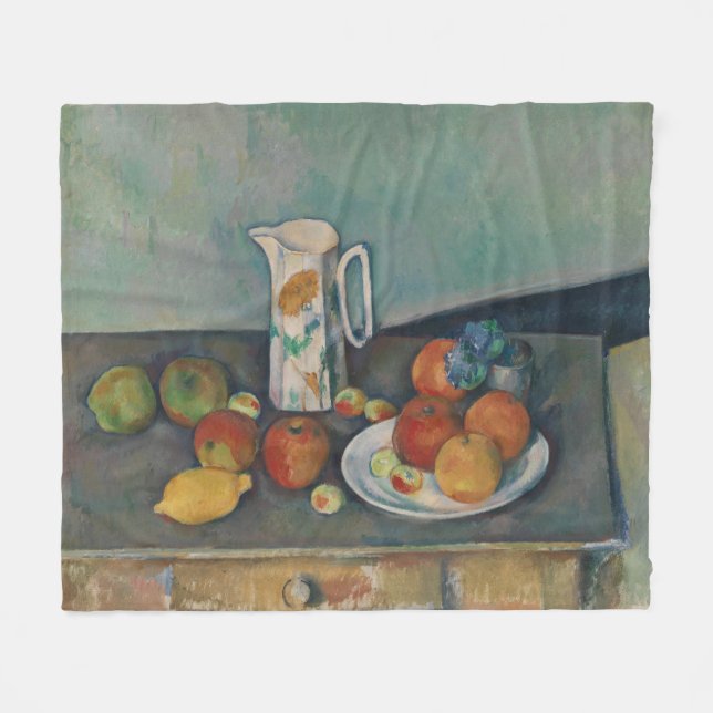 Couverture Polaire Nature morte, Pot à lait et fruits sur une table,  (Devant (Horizontal))