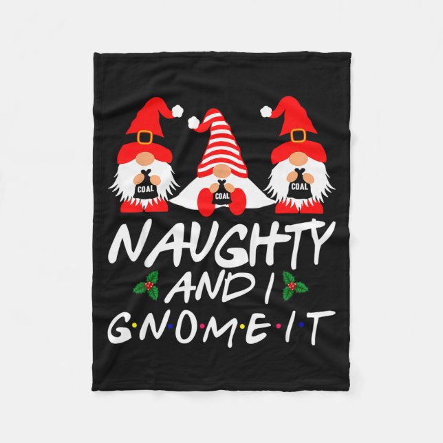 Couverture Polaire Naughty And I Gnome It Christmas Gnomes Funny Xmas (Devant)