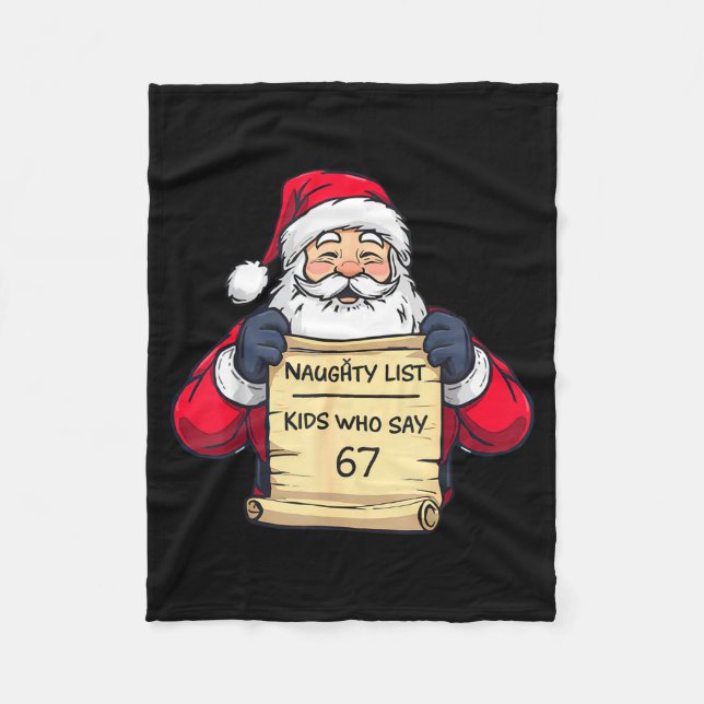 Couverture Polaire Naughty List Kids Who Say 67 Funny Meme Christmas  (Devant)