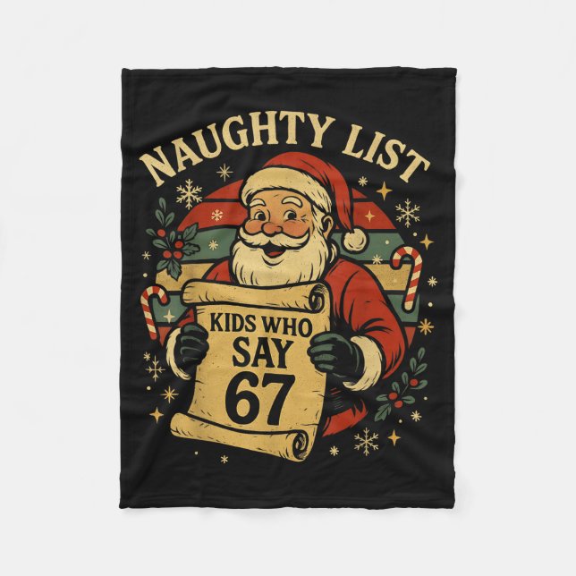 Couverture Polaire Naughty List Kids Who Say 67 Funny Teacher Christm (Devant)