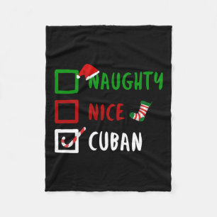 Couverture Polaire Naughty Nice Cuba Funny Cuba Christmas Père Noël C