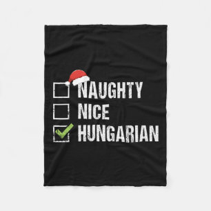 Couverture Polaire Naughty Nice Hongrie Père Noël Gif de Noël