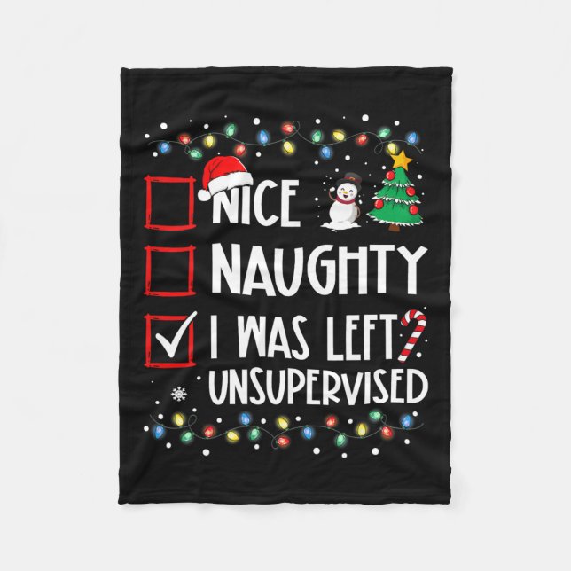 Couverture Polaire Naughty Nice List A Été Laissé Sans Surveillance N (Devant)