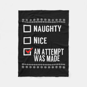 Couverture Polaire Naughty Nice Une Tentative A Été Faite - Christmas