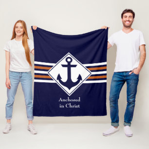 Couverture Polaire NAUTIQUE de style Ancré dans le Christ PERSONNAL