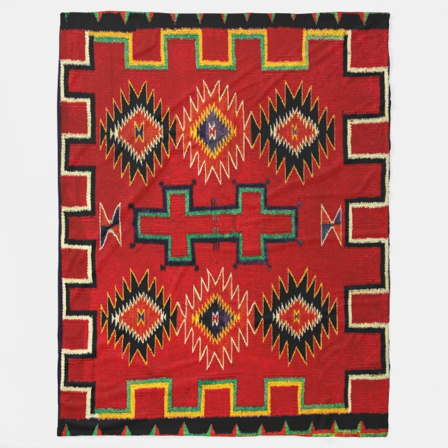 COUVERTURE POLAIRE NAVAJO INDIAN 1890 HORSE SADDLE BLANKET (Devant)