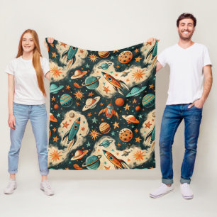 Couverture Polaire Navires-fusée vintages pour engins spatiaux Motif