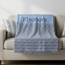 Navy Geometric Chevron Name Design