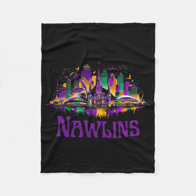 Couverture Polaire Nawlins New Orleans Cityscape Mardi-gras Souvenir  (Devant)