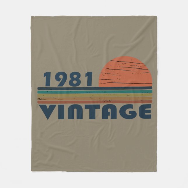 Couverture Polaire Né en 1981 cadeau d'anniversaire vintage (Devant)