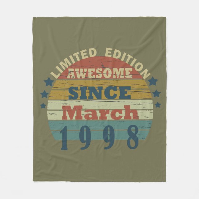 Couverture Polaire Né en 1998 cadeau d'anniversaire (Devant)