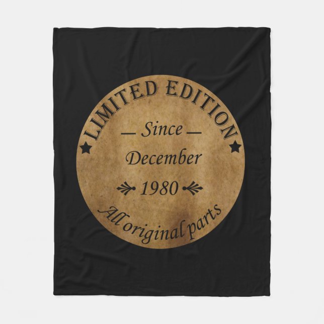 Couverture Polaire né en décembre 1980 anniversaire vintage (Devant)