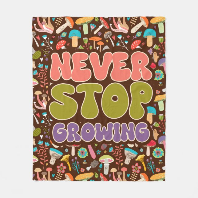 Couverture Polaire Ne jamais cesser de pousser des champignons (Devant)