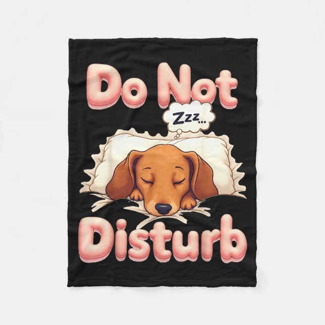 Couverture Polaire Ne pas déranger chien de Vienne drôle de dachshund (Devant)