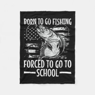 Couverture Polaire Né Pour Aller Pêcher B Poisson Pêcheur Garçon Enfa