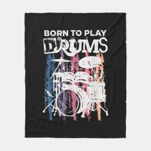 Couverture Polaire Né Pour Jouer Drumming Rock Music Band Drumme