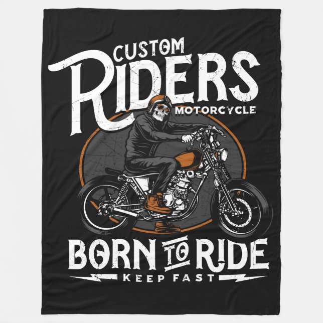 Couverture Polaire Né pour rouler à moto (Devant)