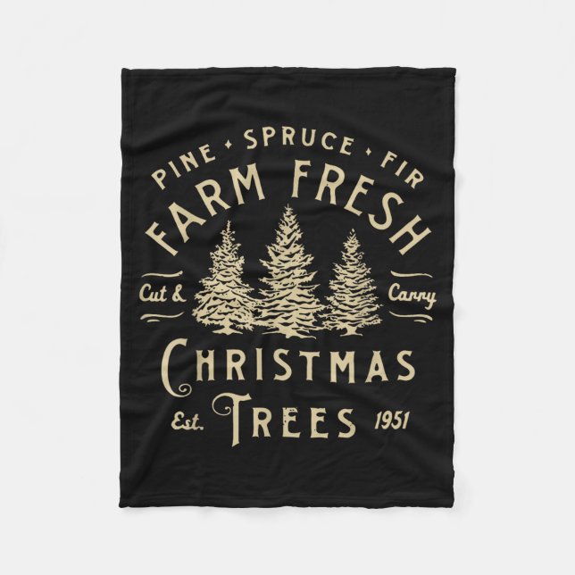 Couverture Polaire Ne Spruce Fir Farm Fresh Cut &amp; Carry Christmas (Devant)