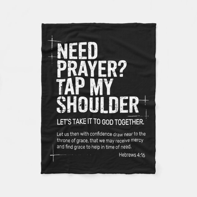 Couverture Polaire Need Prayer Tap My Shoulder Bible Verse Christian  (Devant)