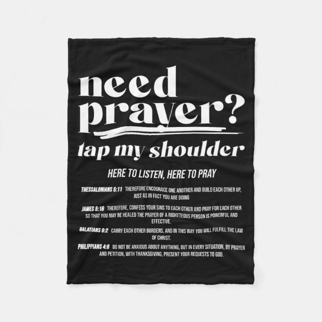 Couverture Polaire Need Prayer Tap My Shoulder Christian Men Women (o (Devant)