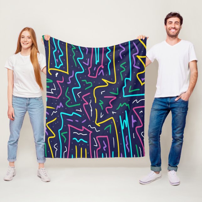 Couverture Polaire Neon Contraste Space Art (En situation)