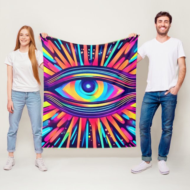 Couverture Polaire Neon Eye of the Cosmos (En situation)
