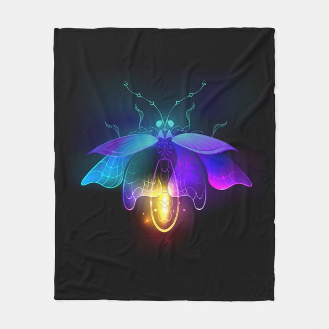 Couverture Polaire Neon Firefly sur noir (Devant)