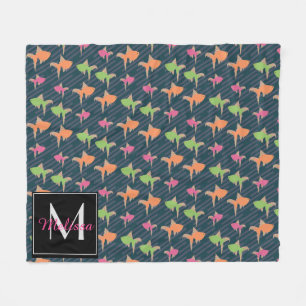 Couverture Polaire Neon Goldfish Coloré Fun Monogramme Nom personnali