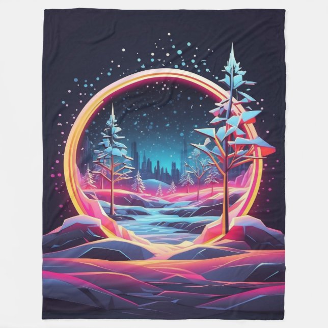 Couverture Polaire Neon hiver Wooland (Devant)