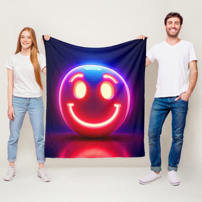Couverture Polaire Neon Smile : Joyeux Feu (En situation)