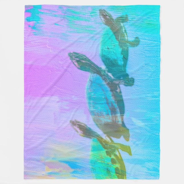 Couverture Polaire Neon Turtle (Devant)
