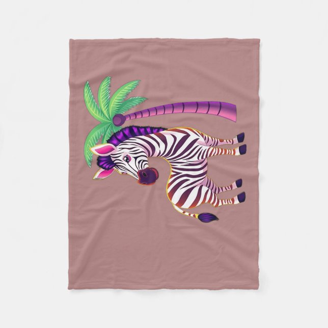 Couverture Polaire Neon Zebra Paradise (Devant)