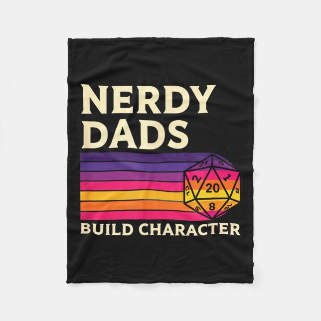 Couverture Polaire Nerdy Dads Build Character, Retro Tabletop Rpg Fat (Devant)