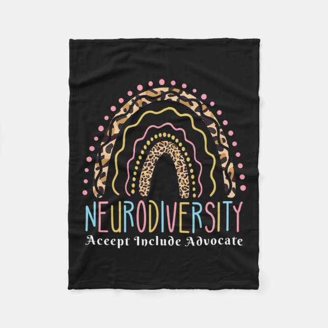 Couverture Polaire Neurodiversité Arc-en-ciel Accepter Aimer Autisme (Devant)