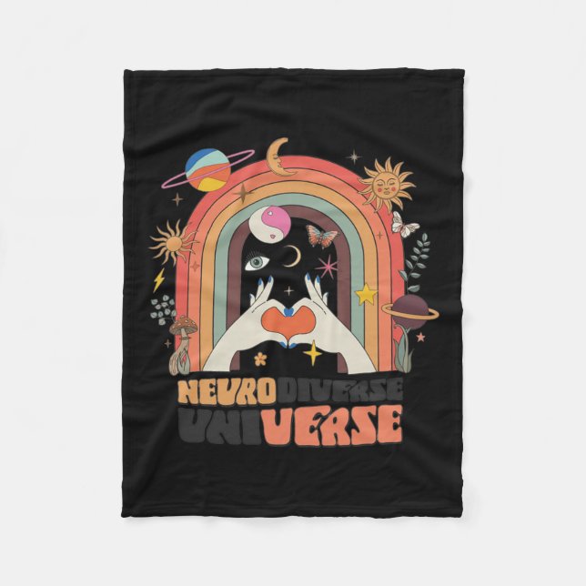 Couverture Polaire Neurodiversité Univers Celestial Retro Autisme Awa (Devant)