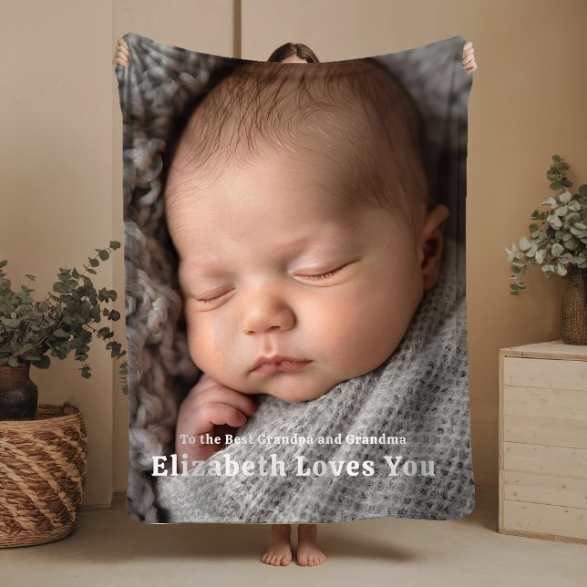 Couverture Polaire New Baby Arrival Fleece Blanket Grandparent Gift (Créateur téléchargé)