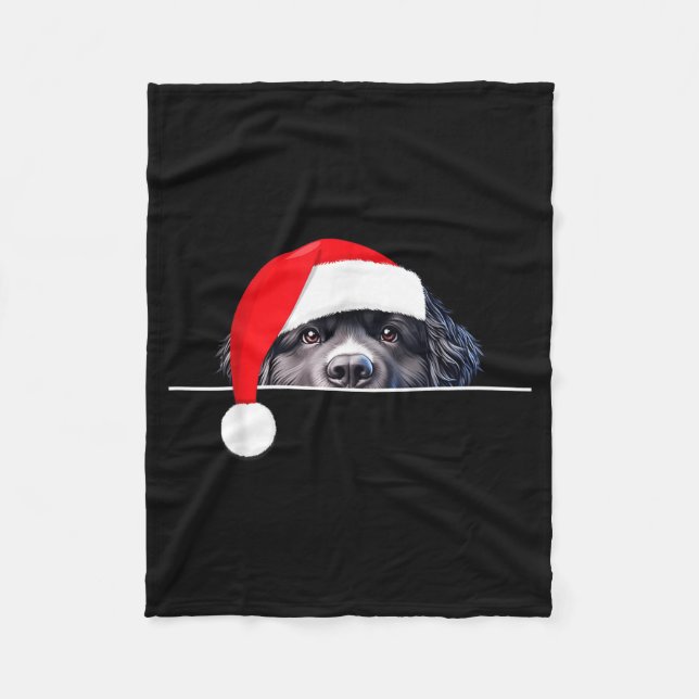 Couverture Polaire New Foundland Dog Lover Funny Santa Hat Christmas  (Devant)