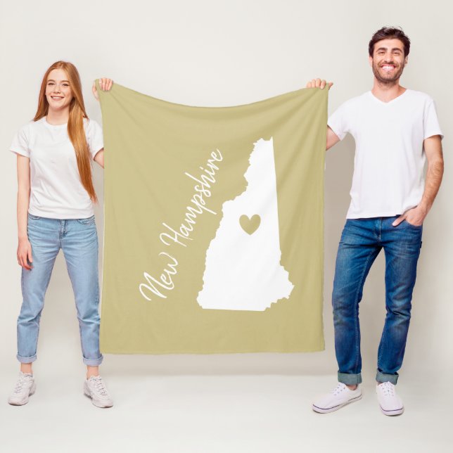 Couverture Polaire New Hampshire carte d'état amour maison (En situation)