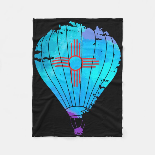 Couverture Polaire New Mexico Festival Hot Air Balloon Zia Gift  (Devant)