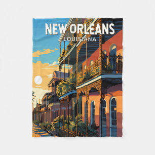 Couverture Polaire New Orleans Louisiana Travel Art Vintage