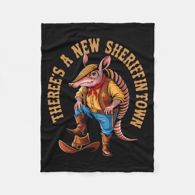 Couverture Polaire New Sheriff In Town Funny Armadillo Cowboy Western (Devant)