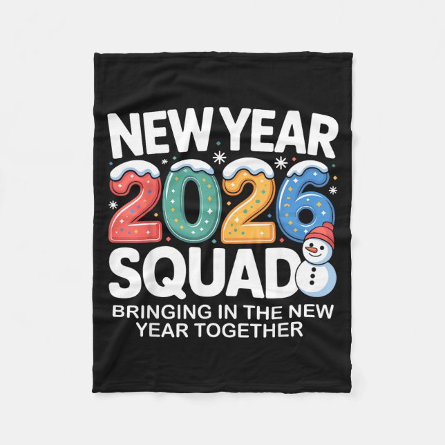 Couverture Polaire New Year 2026 Squad Funny Snowman Holiday Celebrat (Devant)