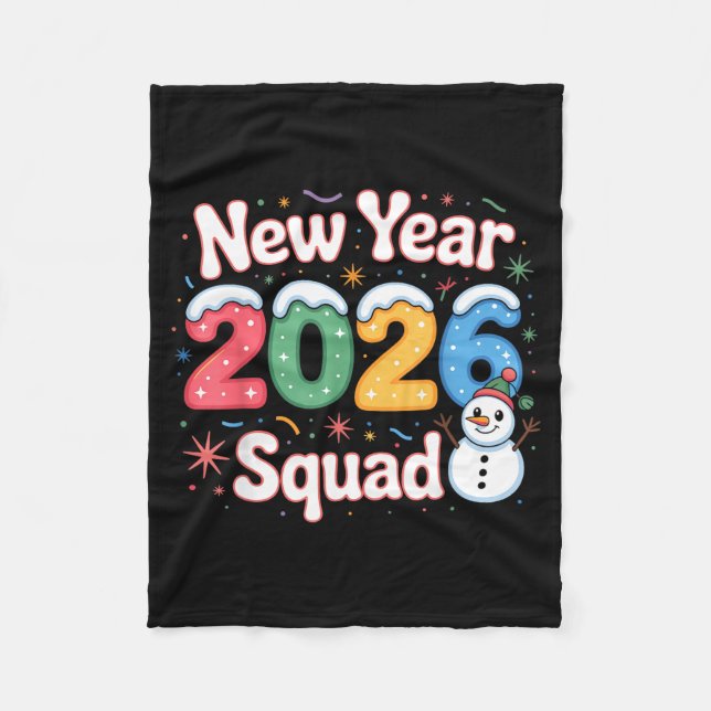 Couverture Polaire New Year 2026 Squad Funny Snowman Holiday Celebrat (Devant)