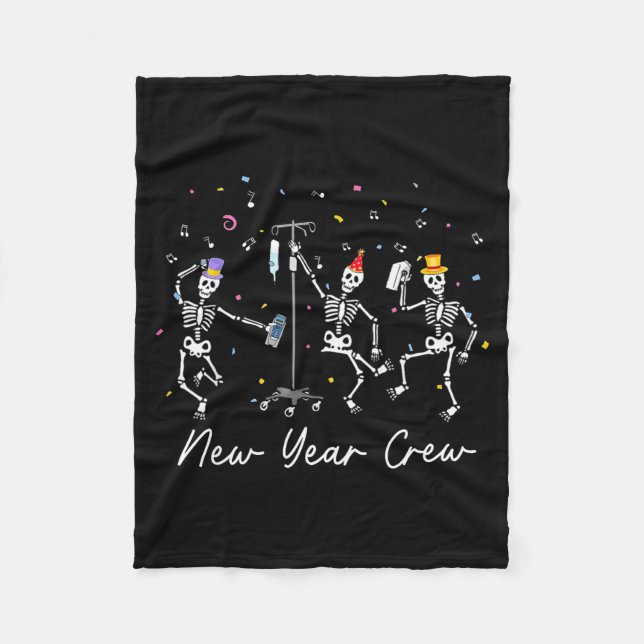 Couverture Polaire New Year Crew Skeleton Nurse Crew Er Icu New Year  (Devant)