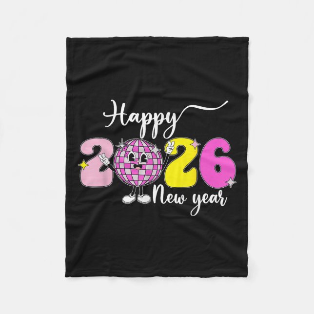 Couverture Polaire New Years Eve Hello 2026 Happy New Year 2026 Disco (Devant)