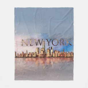 Couverture Polaire New York City Skyline - Médias mixtes