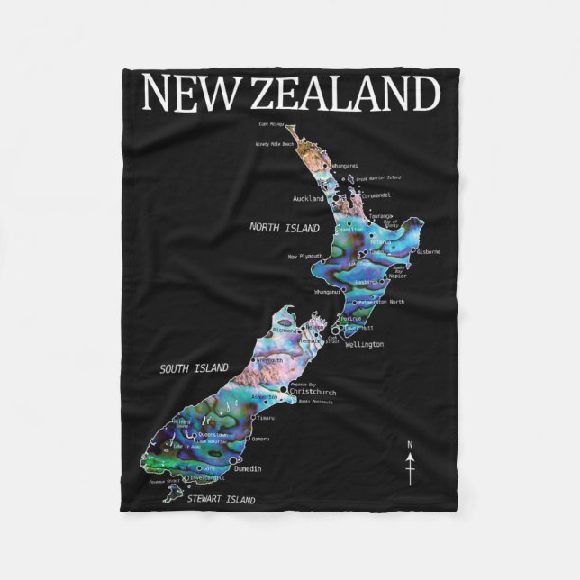 Couverture Polaire New Zealand Kiwi Detailed Map  (Devant)