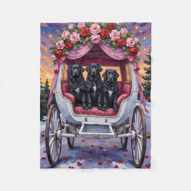 Couverture Polaire Newfoundland Dog Valentine's Day  (Devant)