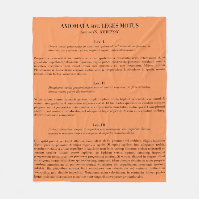 Couverture Polaire Newton's Laws of Motion (lois du mouvement) lance  (Devant)